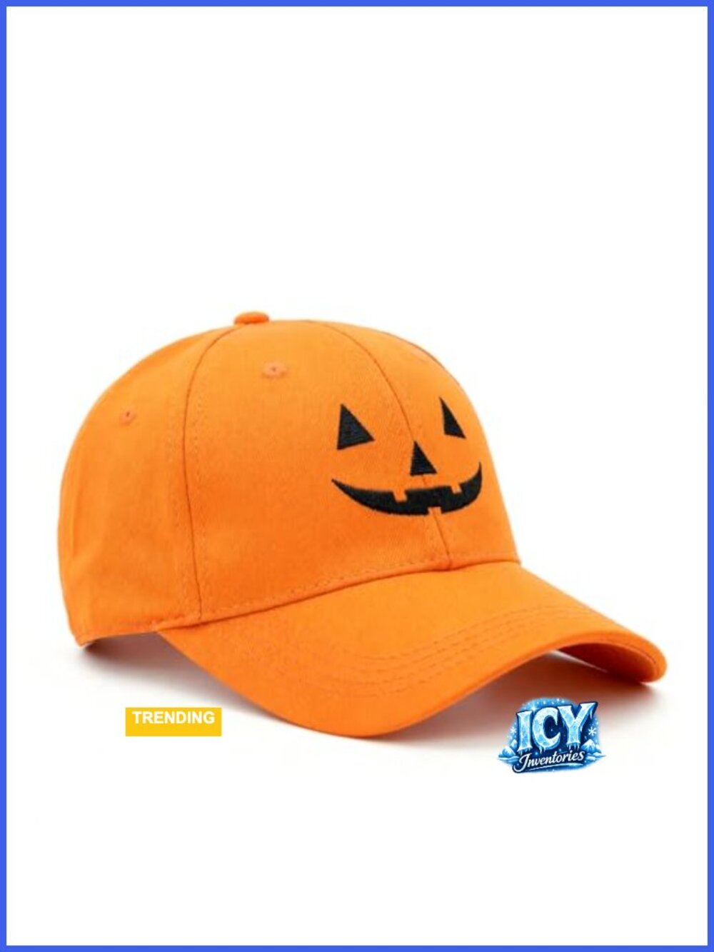 Halloween Pumpkin Face Embroidered Adjustable Snapback Baseball Cap Unisex